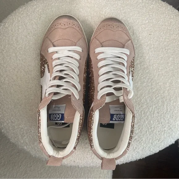 Golden Goose Mid Star Pink Rose Gold Glitter Sneakers - Picture 3 of 8